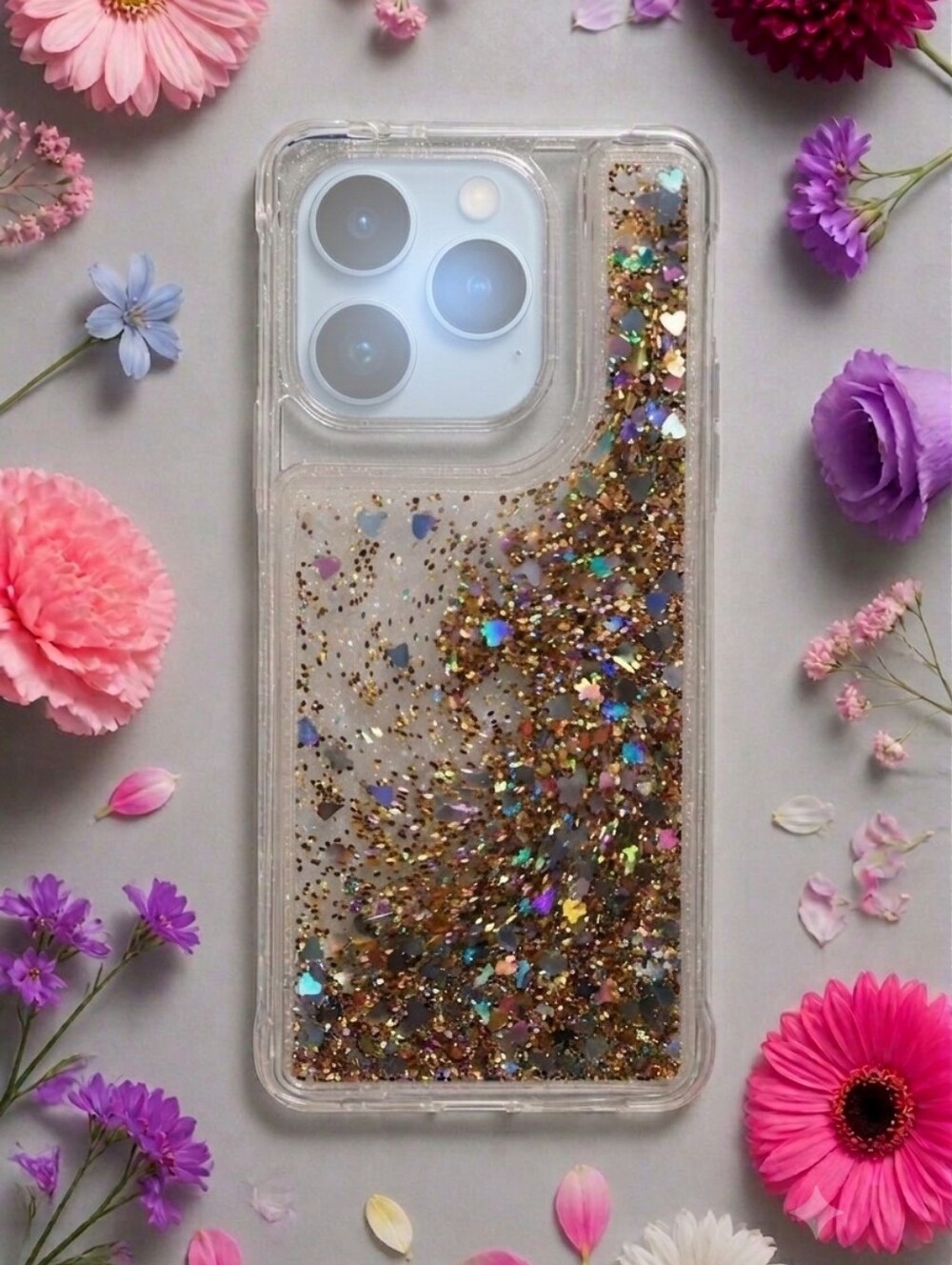 Motorola Moto G Stylus 2025 Clear Liquid Glitter Phone Case Holographic Sparkle